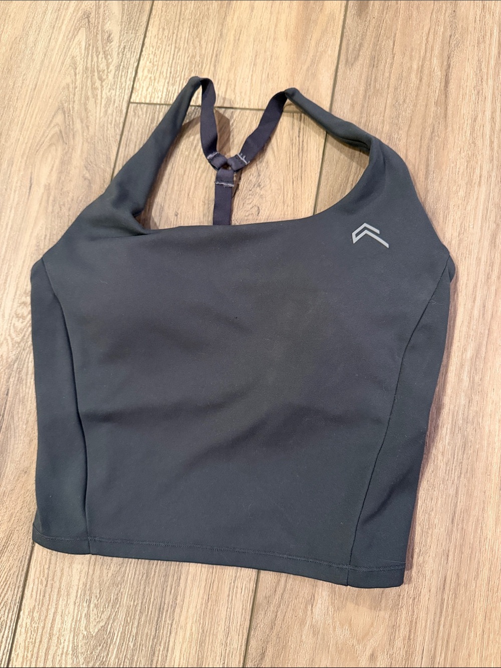 Oner Active Square-Neck Mid-Length Tank Top Coal - Picture 2 of 3